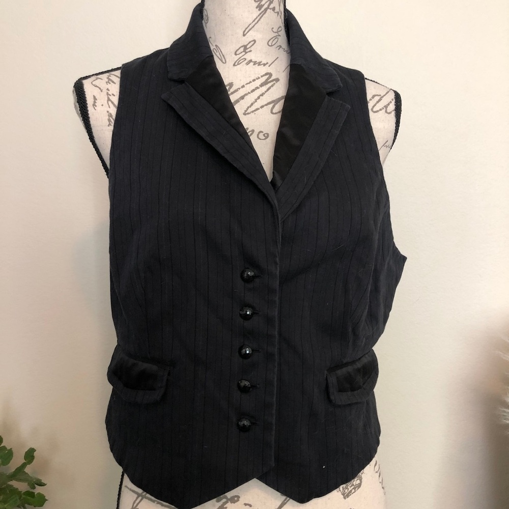 Loft Black button up Vest, Size 12